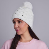 Dolly Diamante Hat & Glove Set (White) - With Gift Box