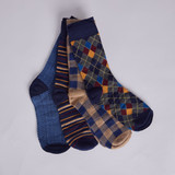 David 4 Pair Gents Socks Set (Navy) - With Gift Box