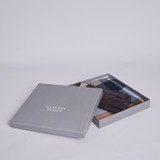Declan Leather Glove & Scarf Set (Grey/Burgundy) - With Gift Box