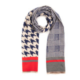 Classic Scarf With Gift Box – Navy Blue Dog Tooth