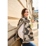 Classic Scarf With Gift Box – Black & Ivory Mosaic