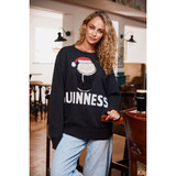 Guinness Smiley Pint Santa Hat Jumper – Black