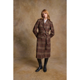 Clodagh Tweed Wool Coat Tobacco Check 