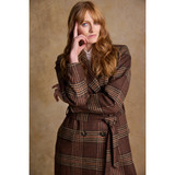 Clodagh Tweed Wool Coat Tobacco Check 
