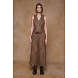 Enya Tweed Culottes Blue Driftwood Check 