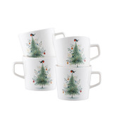 Little Robin Christmas Tree Mugs (Set of 4)