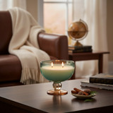 Aura Tinted Glass Goblet Candle - Tobacco Patchouli