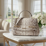 Melinda Top Handle Flap Bag – Snake Print