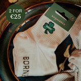 Men's Lucky Shamrock Ankle Socks - White