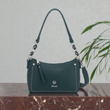 Hampton Tern Curved Zip Shoulder Bag - Green