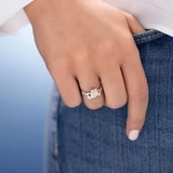 Sterling Silver Gold Heart Claddagh Ring