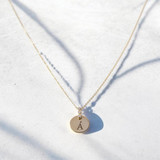 Yellow Gold-Plated Sterling Silver Engravable Round Disc Necklace