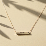 Yellow Gold-Plated Sterling Silver Engravable Bar Necklace (3cm)