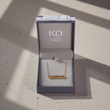 Yellow Gold-Plated Sterling Silver Engravable Bar Necklace (3cm)