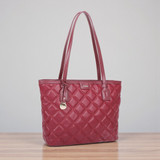 Apple Quilted Large Tote Bag – Red