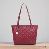 Apple Quilted Large Tote Bag – Red