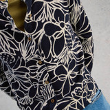 Lulu Crew Neck Print Cardi - Blue Print