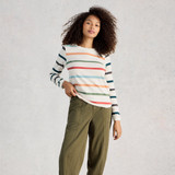 Clara Long Sleeve Striped Tee - Ivory Multi