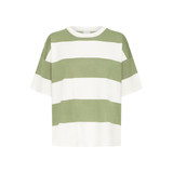 Ihlu Loose Short Sleeve Top – Iguana / White Stripe