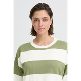 Ihlu Loose Short Sleeve Top – Iguana / White Stripe