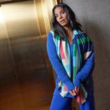 Cosmos Print Satin Square Scarf – Multi