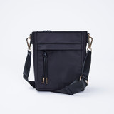 Elsa Smooth Nylon Crossbody Bag – Black