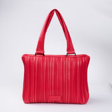 Armadillo Pleat Large Tote – Red