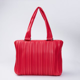 Armadillo Pleat Large Tote – Red