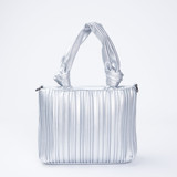 Armadillo Pleat Medium Tote – Silver