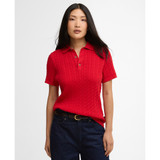 Barbour Hartland Polo Jumper – Poppy Red