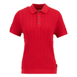 Barbour Hartland Polo Jumper – Poppy Red