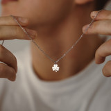 Silver Shamrock Pendant Necklace