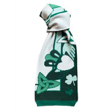 Claddagh Knit Scarf Green And Cream