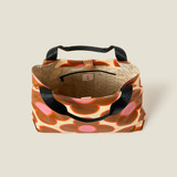 Flower Spot Persimmon Coated Cotton Shoulder Bag