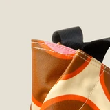 Flower Spot Persimmon Coated Cotton Shoulder Bag