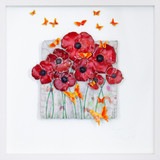 Rebeka Kahn 'Poppies' 53cmx53cm