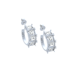 Sofia Crystal Hoop Earrings – Silver