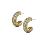 Amara Crystal Hoop Earrings – Gold