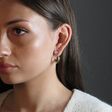 Monet Crystal Hoop Earrings – Silver