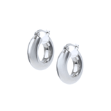 Barrel Hoop Earrings – Silver