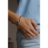 Gold Magnetic Bracelet with Light Sapphire Stone