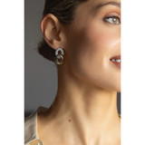 Gold & Rhodium Two-Tone Circle Stud Earrings