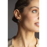 Gold & Rhodium Interlinked Circle Earrings