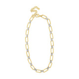 Gold & Silver Open Link Pavé X Necklace