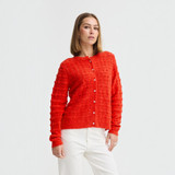 Ihbaila Long Sleeve Cardigan – Fiery Red