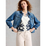 Nelly Notch Neck Print Tee - Navy Multi