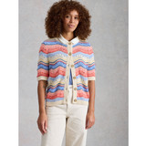 Isabella Wavy Cardigan - Ivory Multi