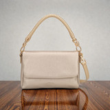 Topaz Flap-Over Shoulder Bag - Gold