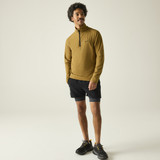 Men's Montes Lightweight Half Zip Fleece - Wood Brown