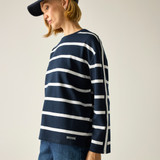 Women's Avira Sweatshirt - Navy White Stripe